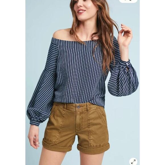 Anthropologie The Wanderer Utility Shorts 29 Faded Khaki Tan Olive Green GUC - Picture 1 of 8